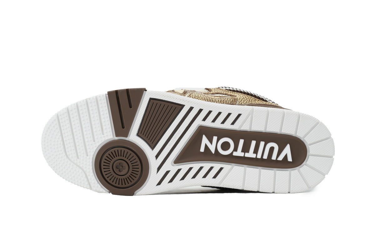 SK8 New Khaki Woolen Fabric Inspired by - Louis Vuitton Casual Sneakers