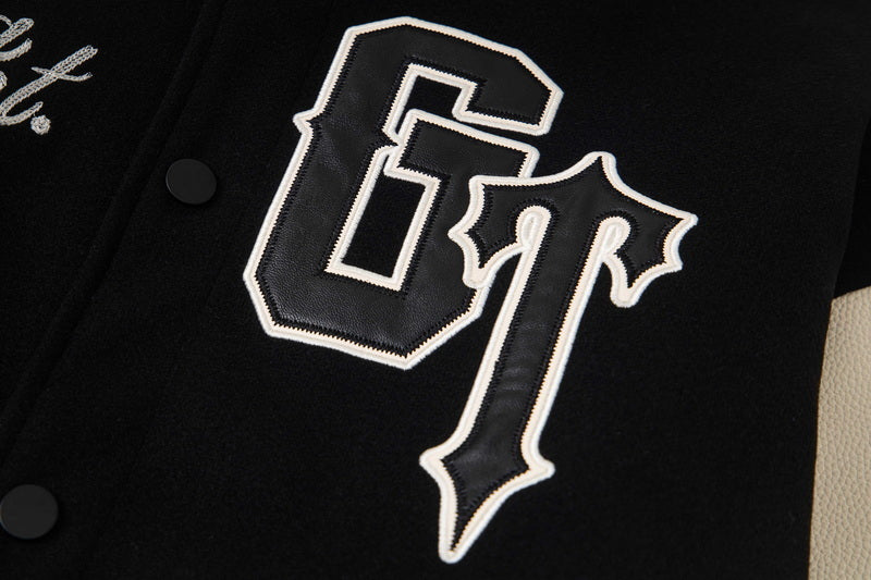 Geedup x Trapstar Inspired Letterman Jacket – Black/Cream/Orange | Streetwear NZ