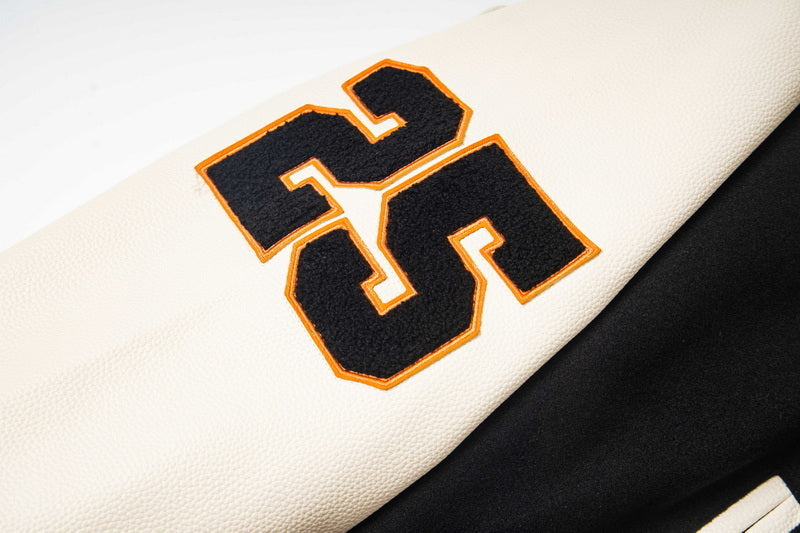Geedup x Trapstar Inspired Letterman Jacket – Black/Cream/Orange | Streetwear NZ