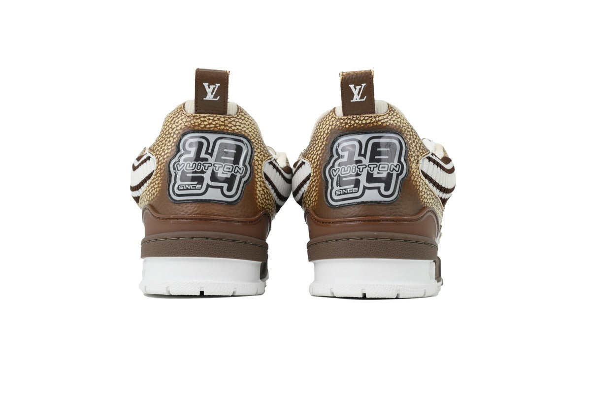 SK8 New Khaki Woolen Fabric Inspired by - Louis Vuitton Casual Sneakers