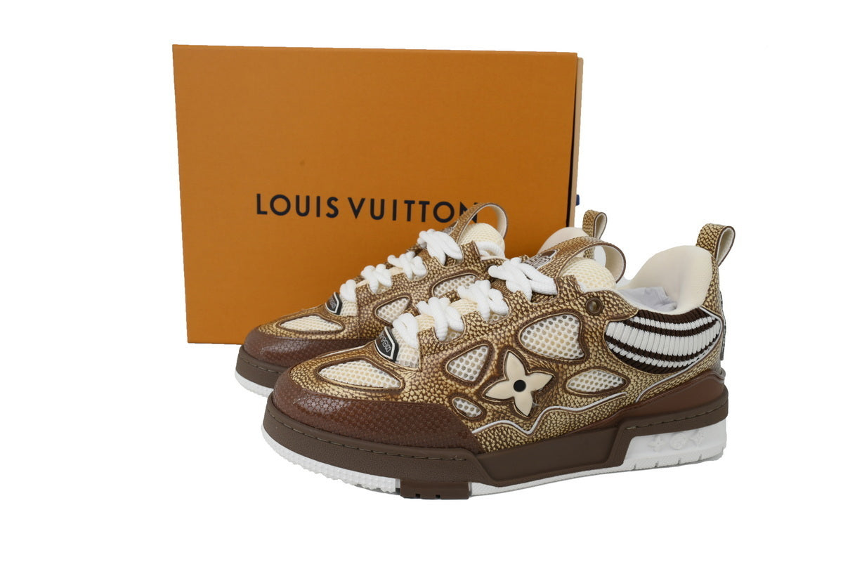 SK8 New Khaki Woolen Fabric Inspired by - Louis Vuitton Casual Sneakers
