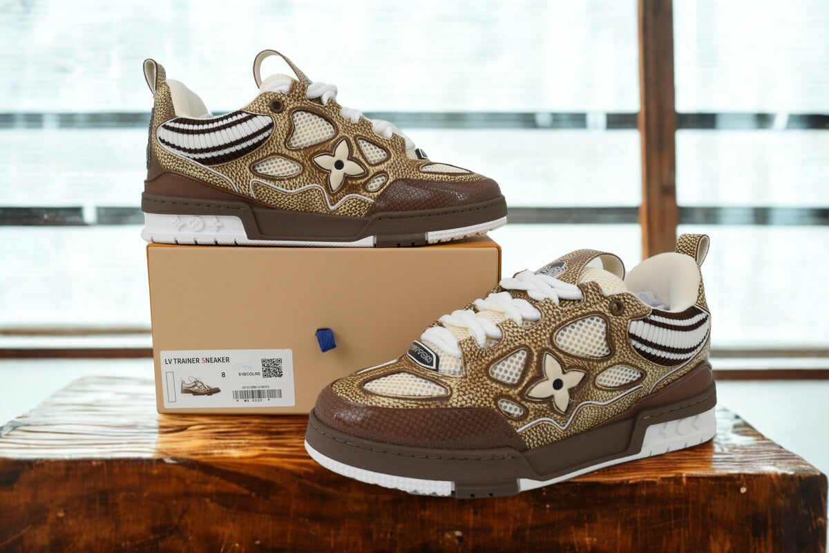 SK8 New Khaki Woolen Fabric Inspired by - Louis Vuitton Casual Sneakers