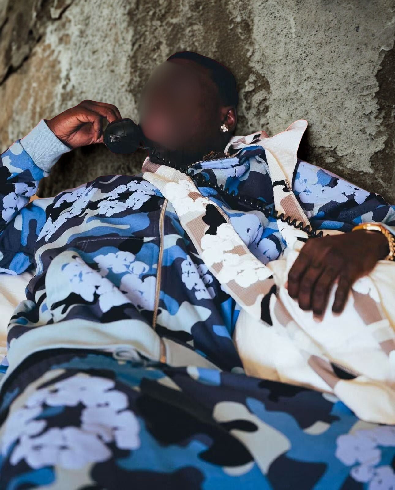 Inspired by -DENIM TEARS Main Line Kapok Camouflage Blue