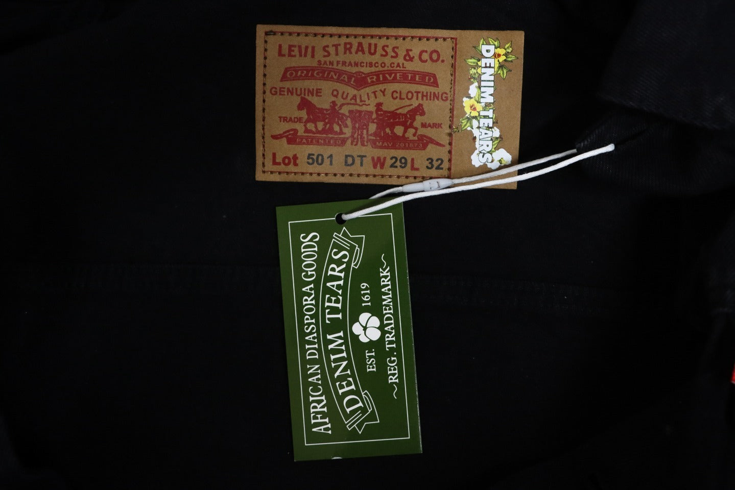 Inspired by - DENIM TEARS Washed Flame Denim Jacket, Kapok Flower Denim Jacket Black