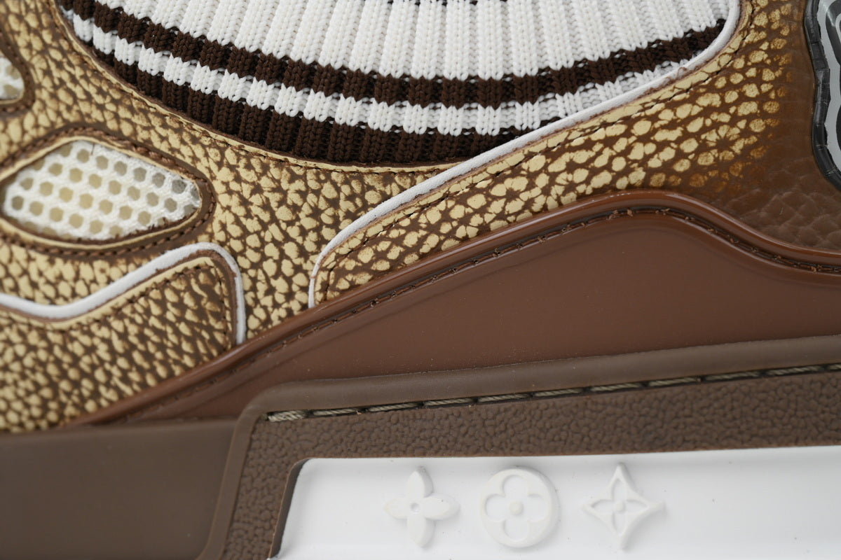 SK8 New Khaki Woolen Fabric Inspired by - Louis Vuitton Casual Sneakers