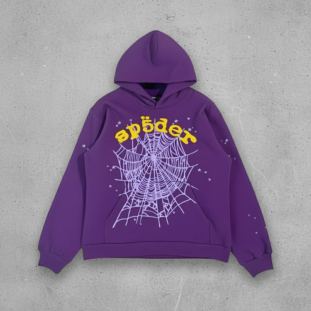 Sp5der-Inspired Hoodie Purple – Streetwear NZ