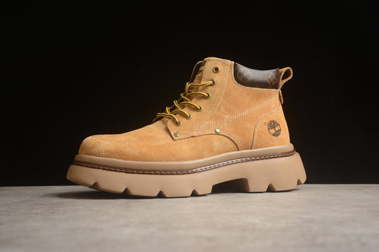 Yellow LV-style Timberland-Inspired boots.