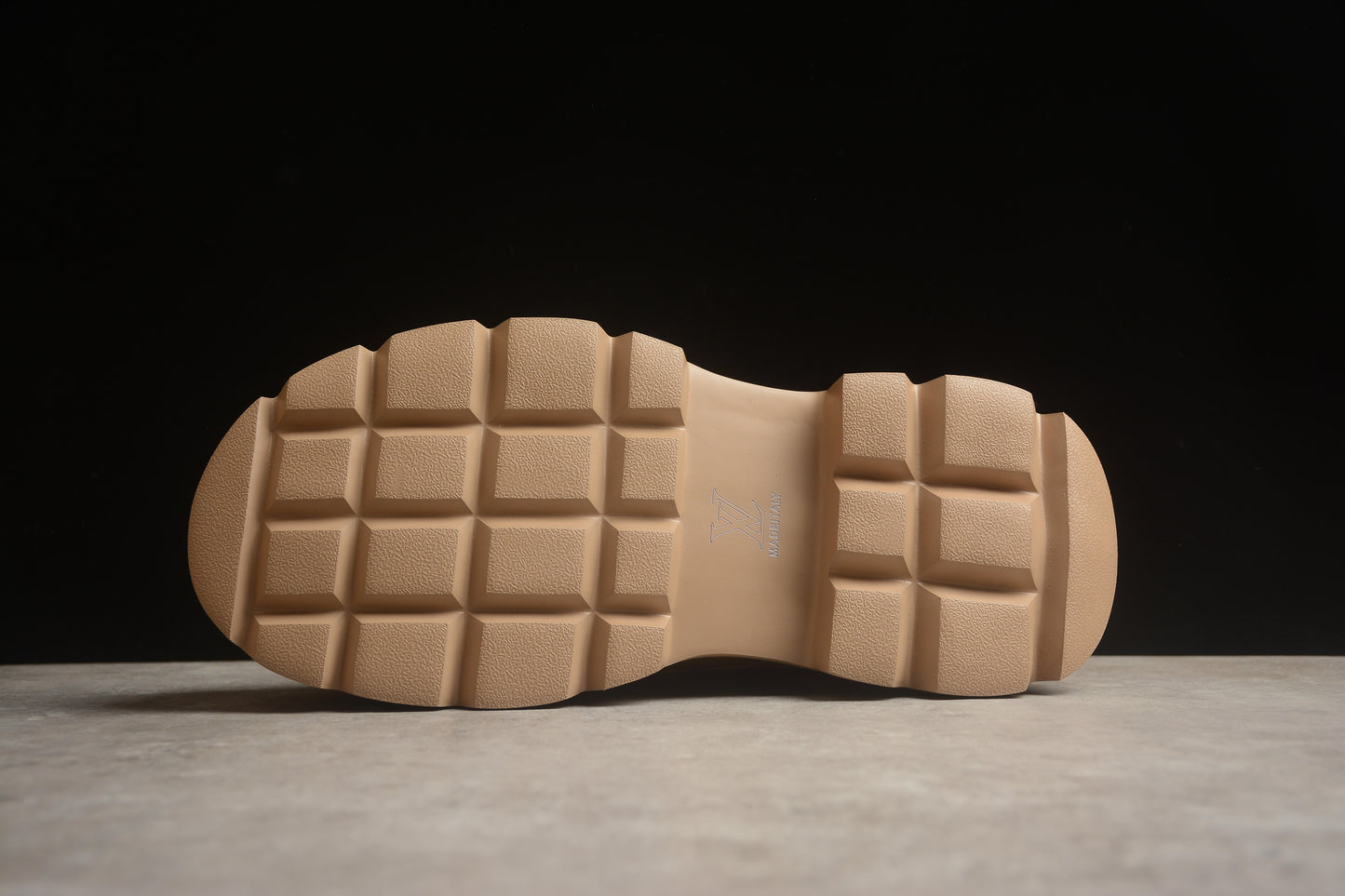 Yellow LV-style Timberland-Inspired boots.