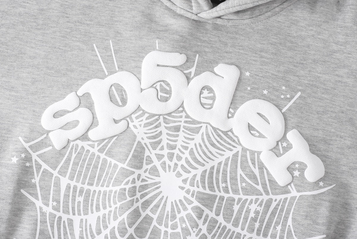 Sp5der Inspired-Light Grey Hoodie